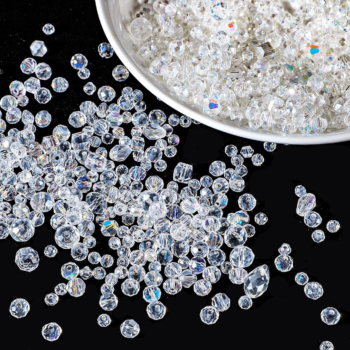 Candala gefacetteerde glazen kralen, 5 stijlen, kristallen kralen, glanzend, om te rijgen, knutselen, sieraden maken voor armbanden, sleutelhangers, woondecoratie (4/6/8mm)