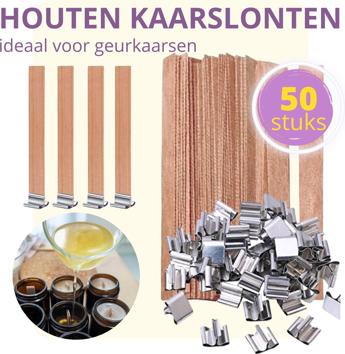 Houten  en Voor Zelf (Geur) Kaarsen Maken Volwassenen inclusief GRATIS roerstaaf - Hergebruiken Kaarsvet - Soja Kaars wax -  en -   - DIY Knutselen - Moederdag Cadeau Voor Mama