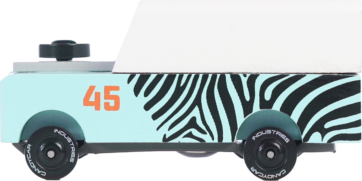 Candylab speelgoedauto - Candycar Mini Zebra Drifter houten auto.