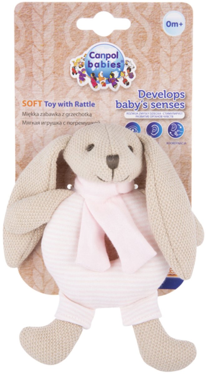 Canpol Babies - Rabbit- Soft Rammelaar- 0m+, 120 x 150 mm 0+ maanden