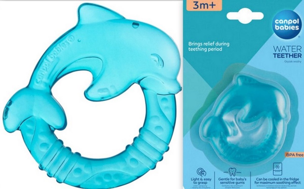 Canpol Babies Dolfijn bijtring voor babys - 3m+ blauw 3+ m
