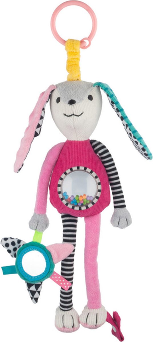 Canpol Babies Knuffel met een rammelaar en een spiegel LANGE OREN, 0m+, 120 x 300 mm 0+ manden