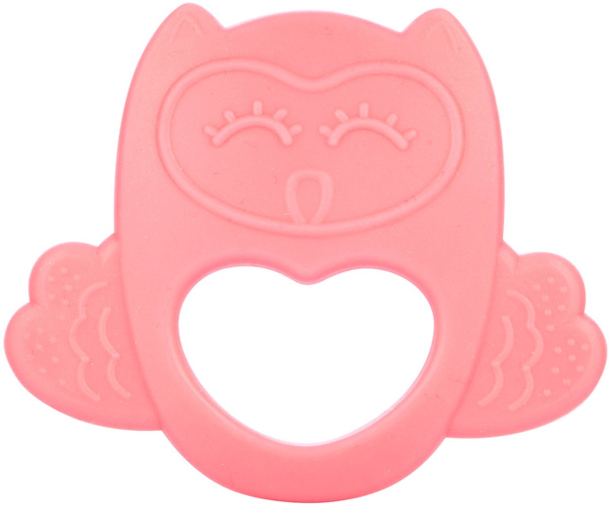 Canpol Babies OWL siliconen bijtring voor babys - roze- 0m+ 0+ maanden