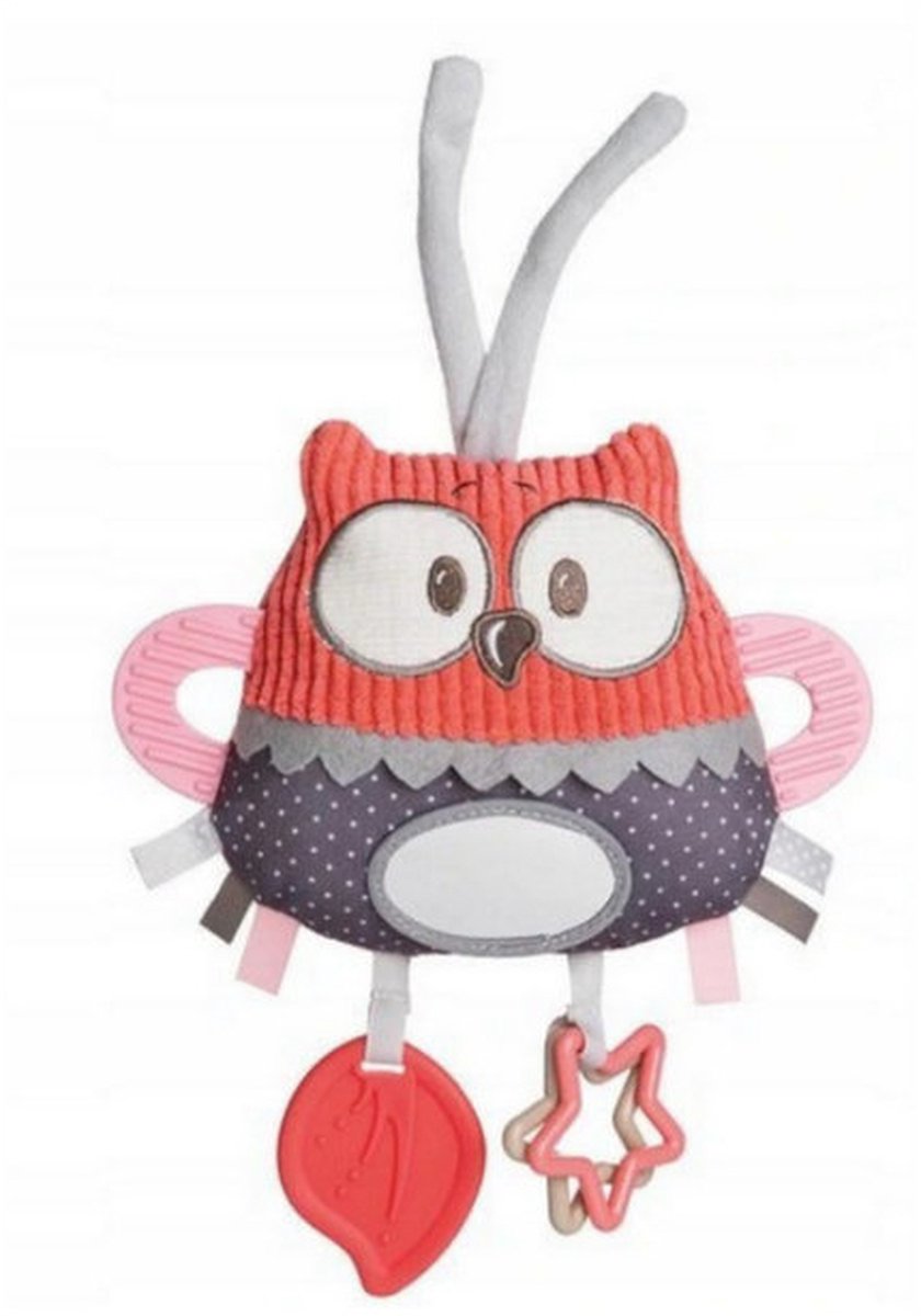 Canpol Babies Zacht educatief speelgoed voor kinderwagen / kinderbed Pastel Friends - koraal, 0m+, 200 x 250 mm 0+ manden