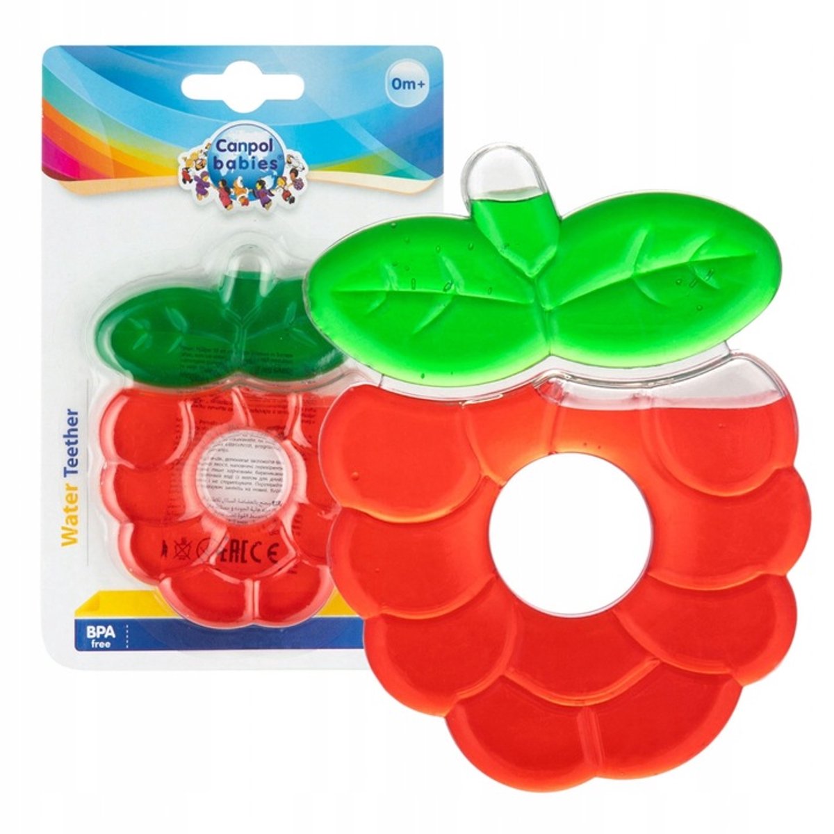 Canpol Babies framboos grote waterbijtring voor babys - 3m+ 3+ m