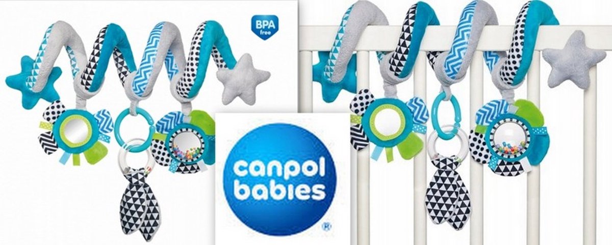 Canpol babies Interactive Spiraal to the Crib / Kinderwagen ZIGZAG blauw 0 m+ Blauw Blauw