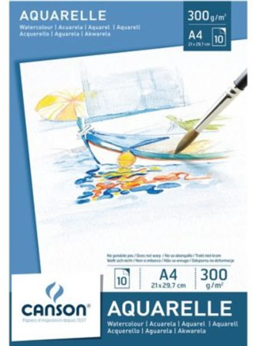 AQUARELBLOK CANSON A4 300GR 10VEL