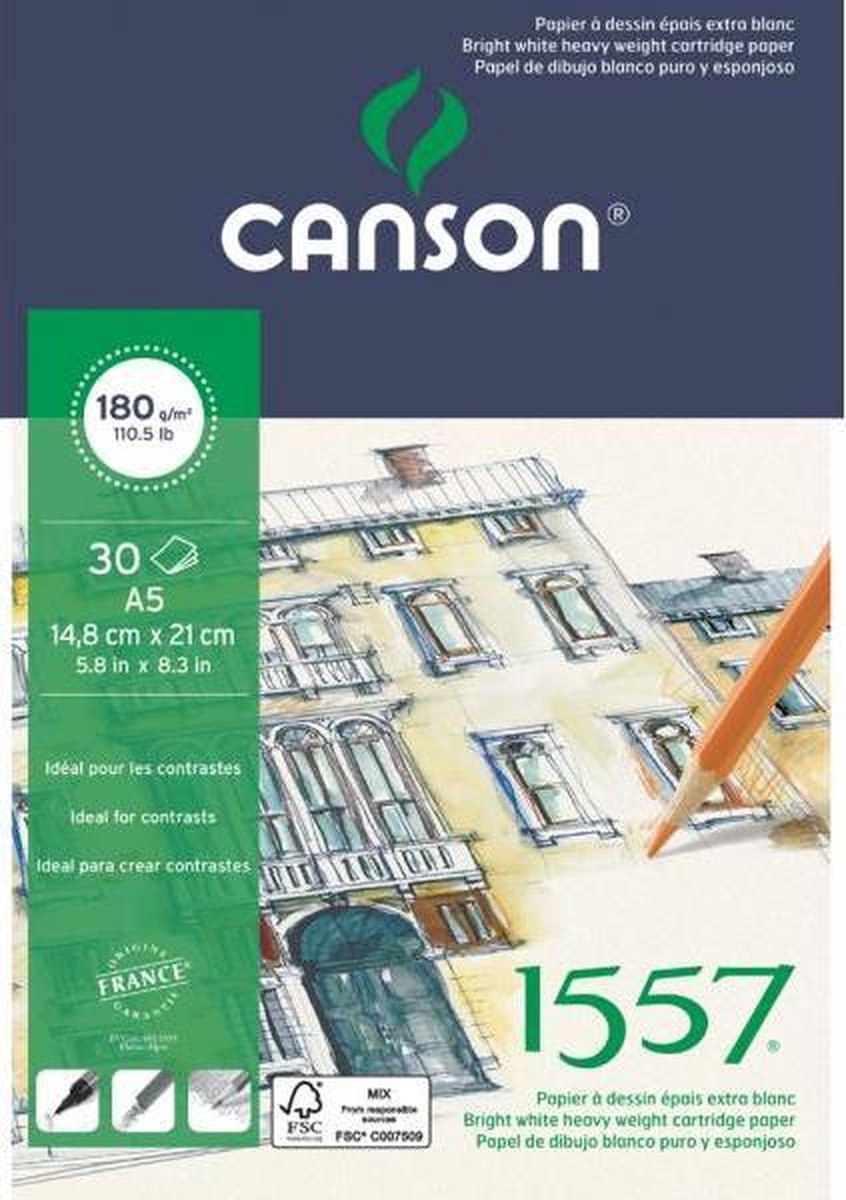 Canson Tekenblok 30 vel A5 180 grams