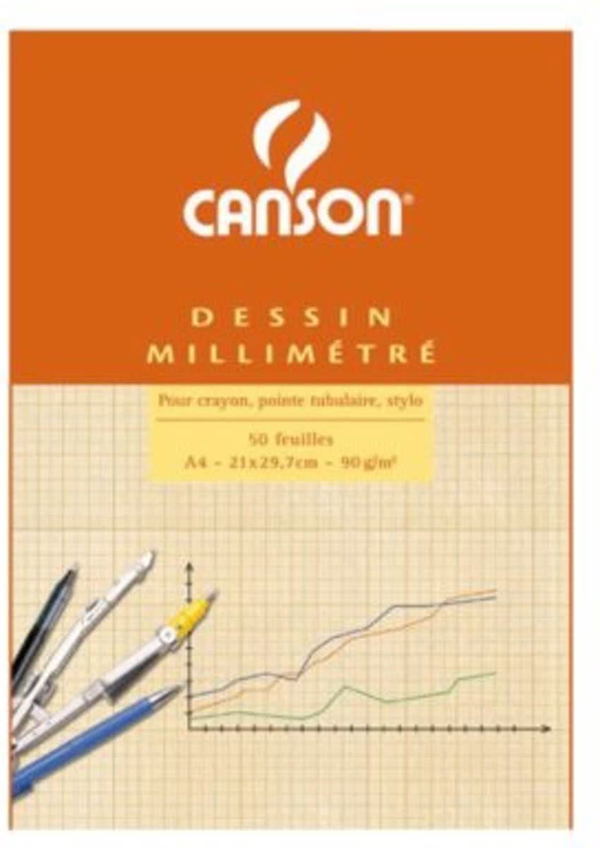 MILLIMETERBLOK CANSON A4 LICHTBRUIN