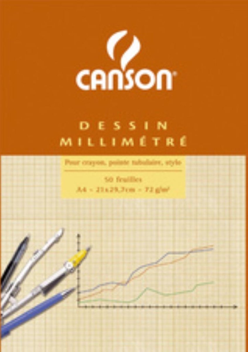 Millimeterblok Canson A3 blauw