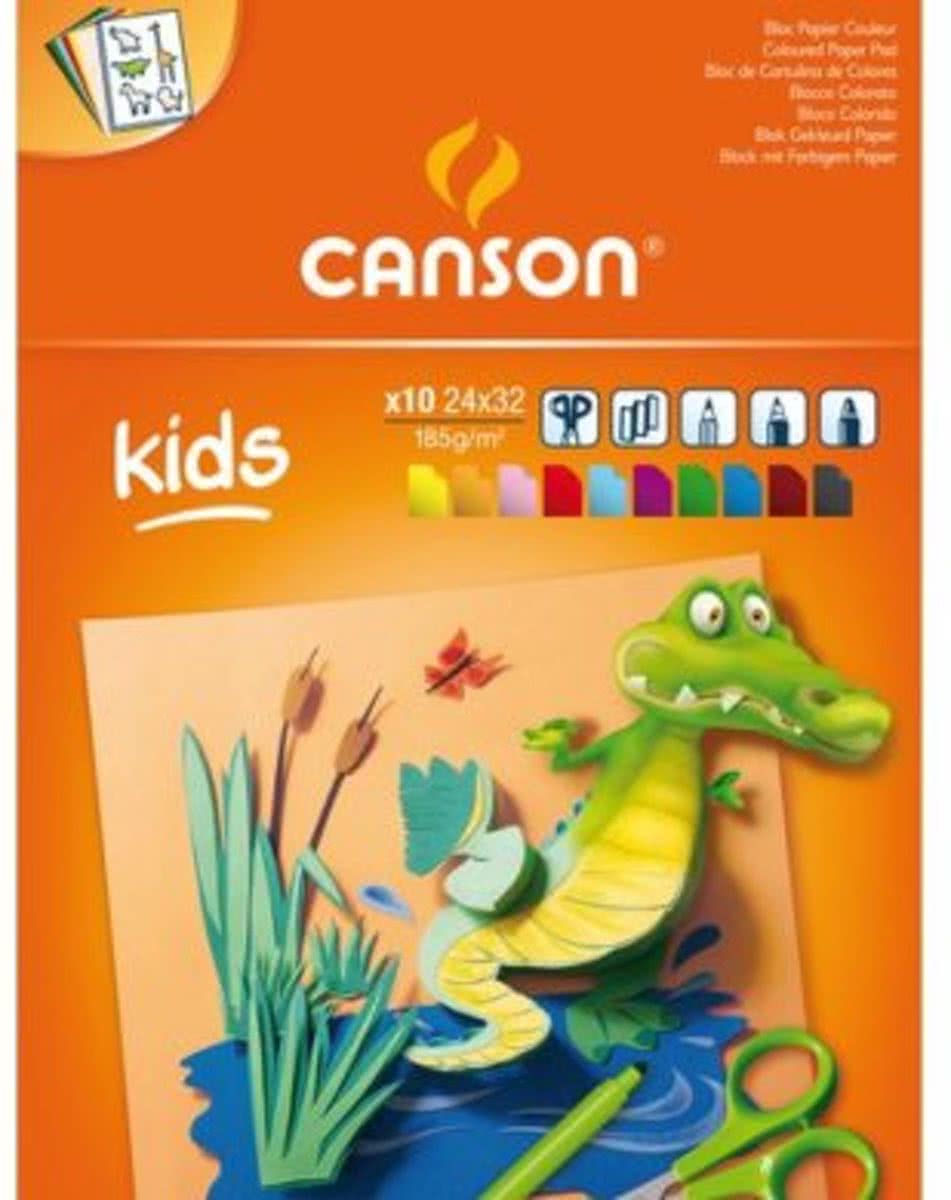 TEKENBLOK CANSON KIDS 24X32CM 185GR 10VEL