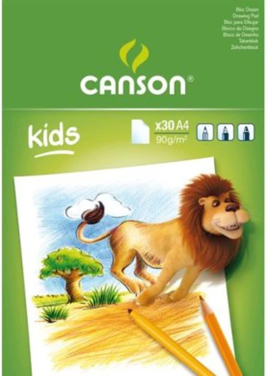 TEKENBLOK CANSON KIDS A4 90GR 30VEL