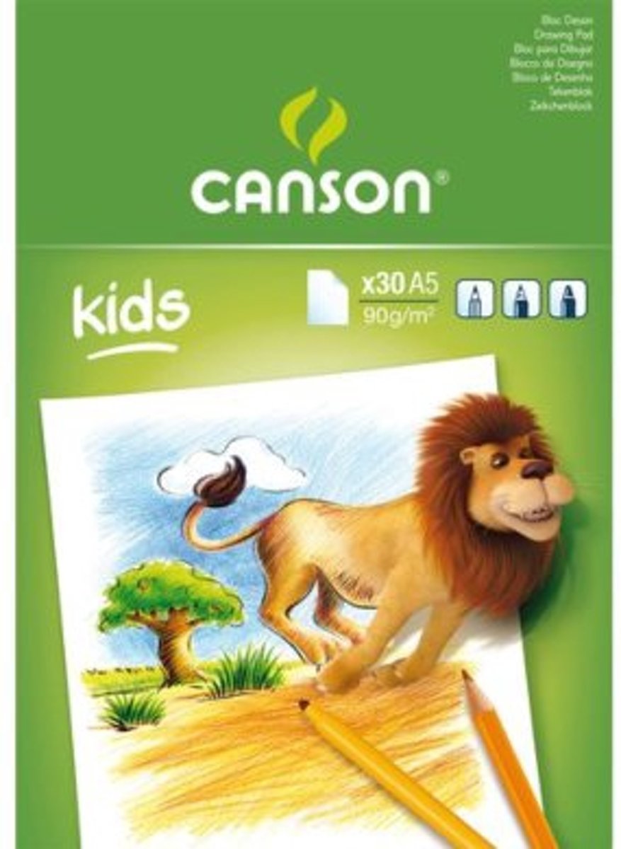 TEKENBLOK CANSON KIDS A5 90GR 30VEL