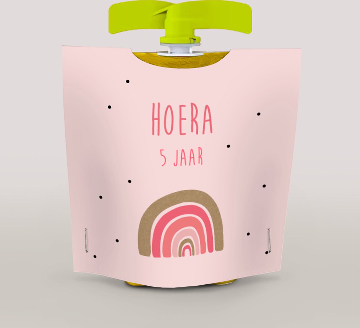 Wikkel voor knijpfruit regenboog - traktatie 5 jaar - 10 stuks