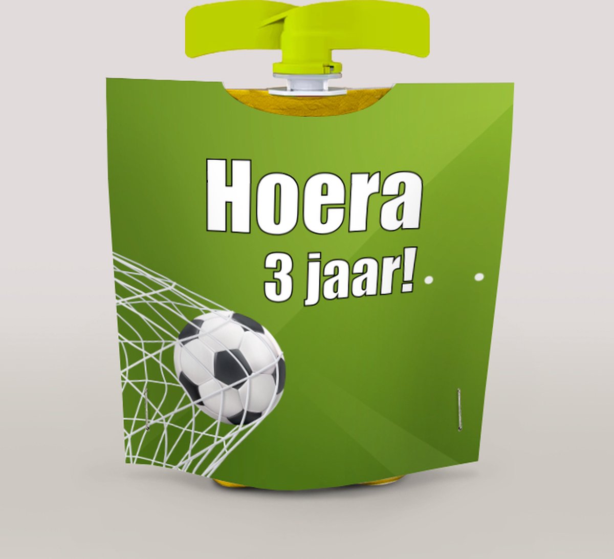 Wikkel voor knijpfruit voetbal - traktatie 3 jaar - 10 stuks