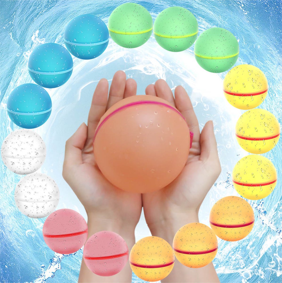 CaptainXL Waterballonnen - Herbruikbare Waterballonnen - Zelfsluitend Waterballonnen - Waterspeelgoed - Waterspeelgoed voor Buiten - Speelgoed - Duurzaam - 16 Stuks