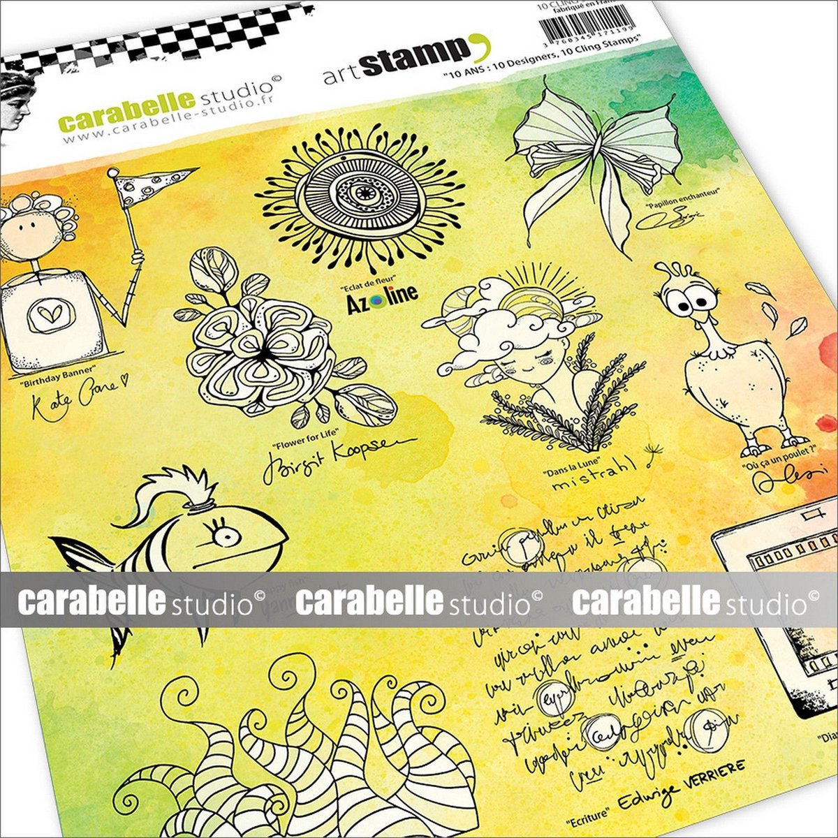 Carabelle Studio Cling Stempel Set of 10 Special 10 Years