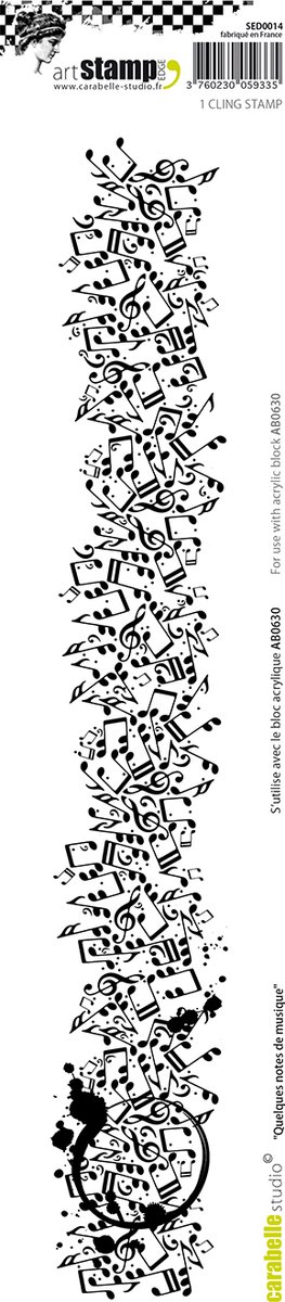 Carabelle cling stamp edge 29x5cm quelques notes de musique