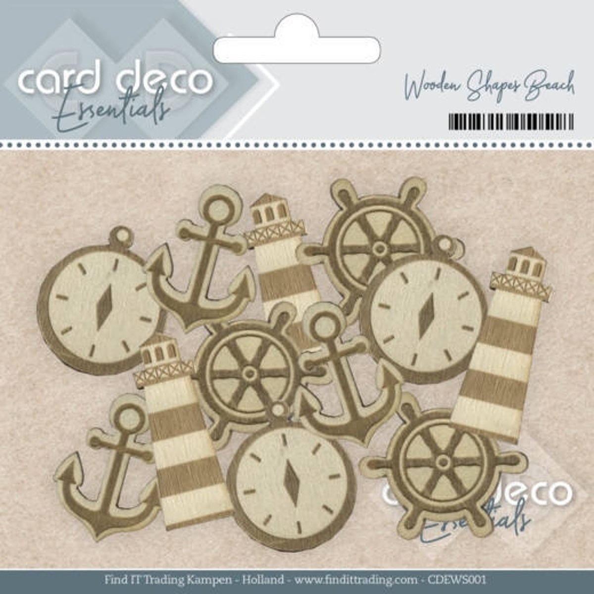 Card Deco Essentials - Houten Vormen Strand
