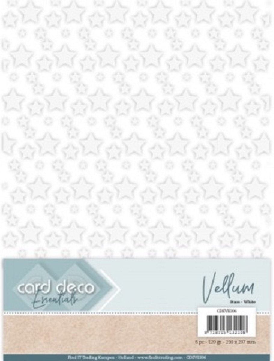 Card Deco Essentials - Vellum - Stars White