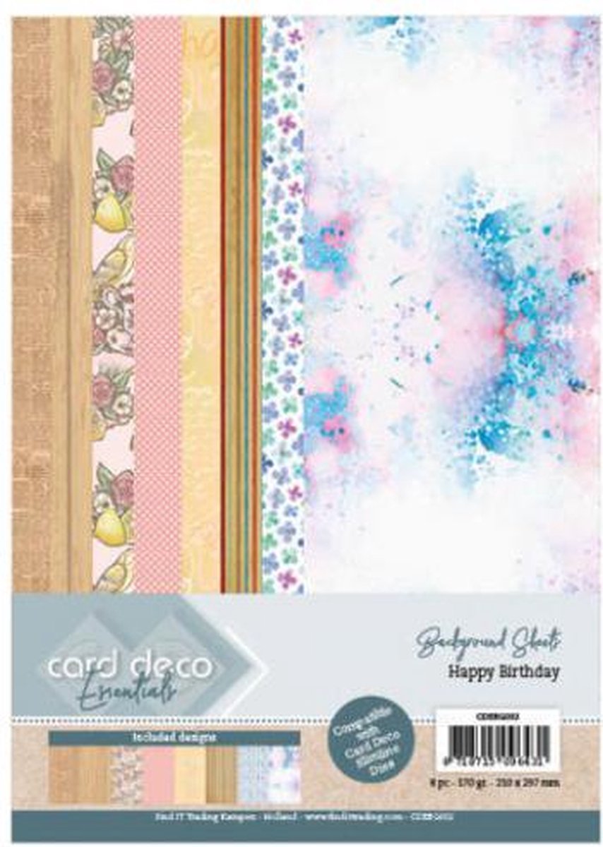 Happy Birthday - Background Sheets - Card Deco Essentials