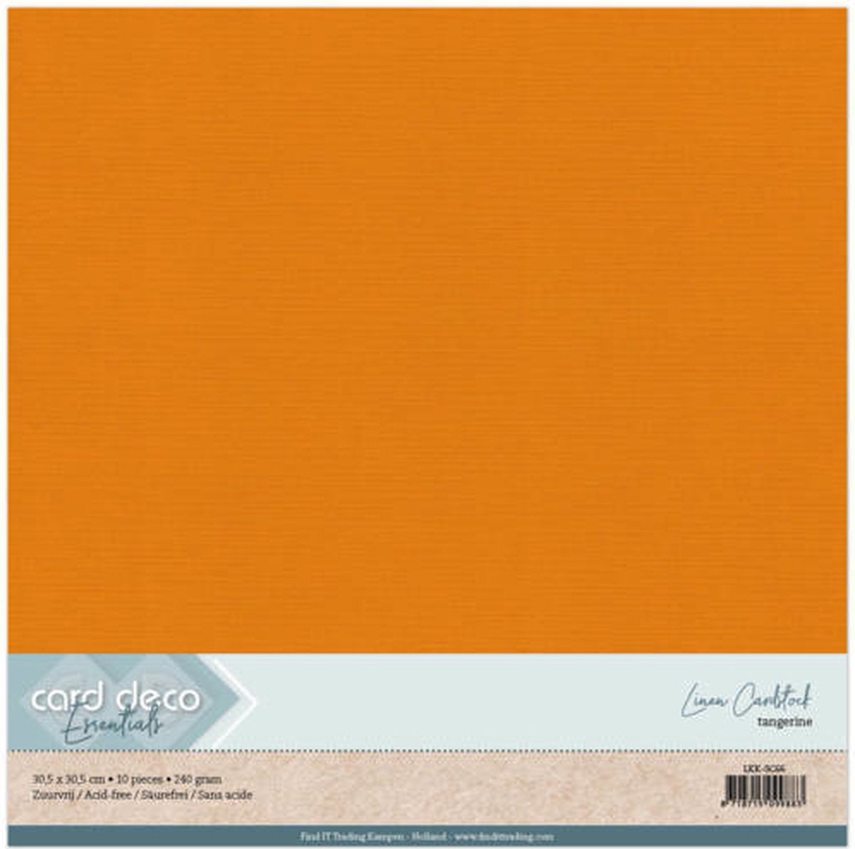 Linen Cardstock - SC - Tangerine 10 stuks