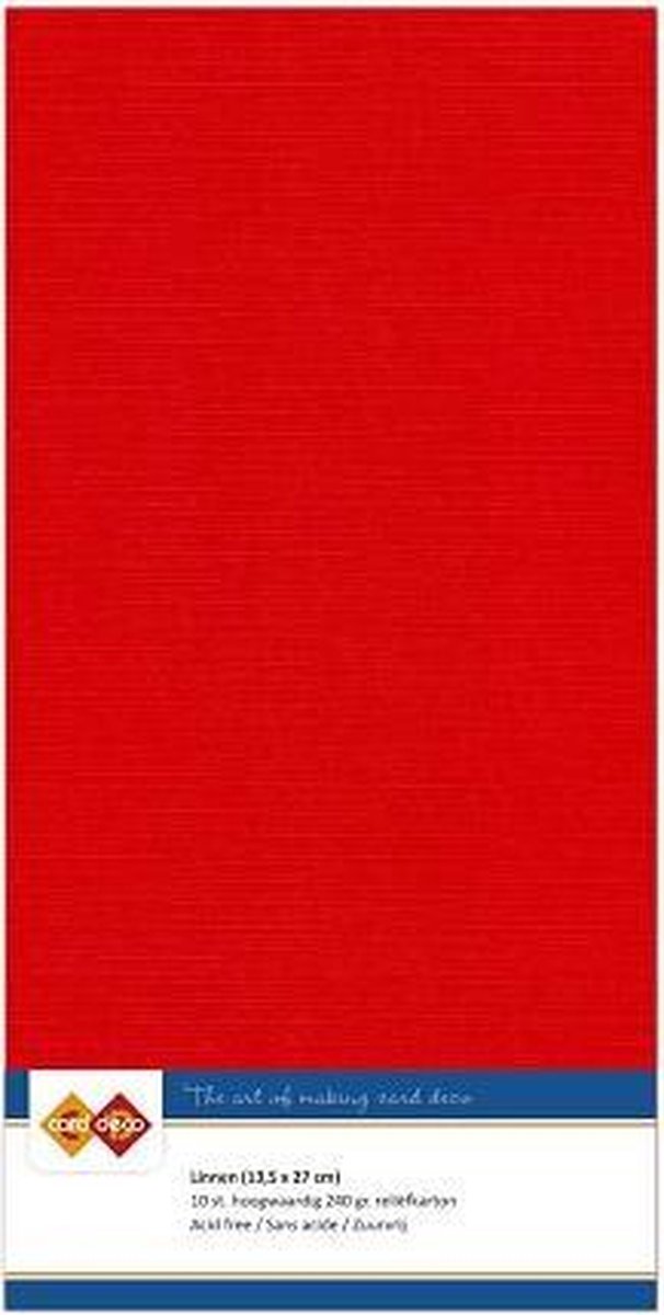 Vierkant Rood Linnenkarton 10 stuks