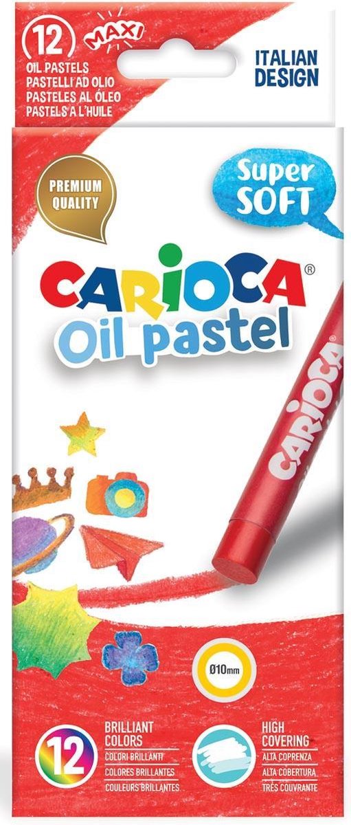 Carioca oliepastels, doos van 12 stuks in geassorteerde kleuren