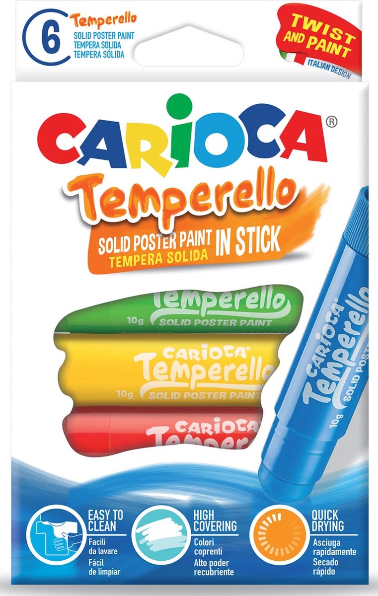 Carioca plakkaatverfstick Temperello, kartonnen etui van 6 stuks 24 stuks