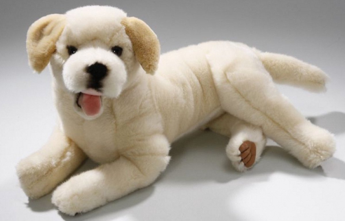 Liggende pluche knuffel labrador 36 cm