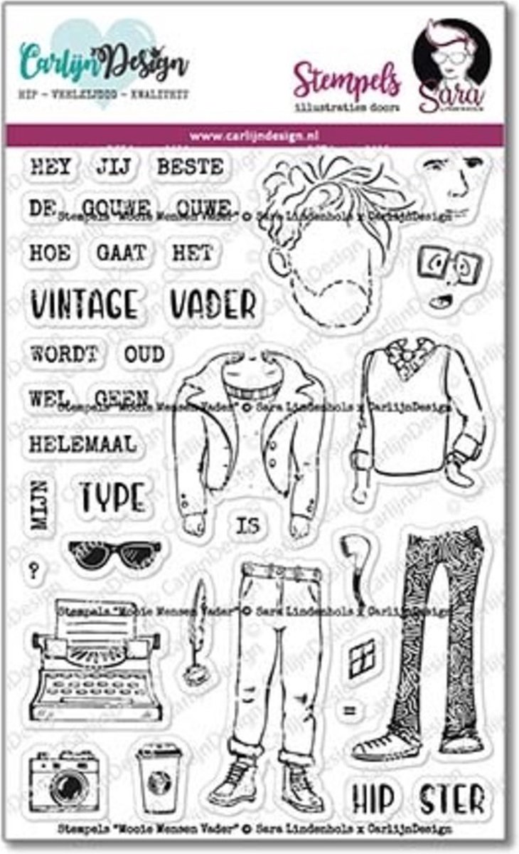 Clearstamps A6 - Mooie mensen vader - Sara Lindenhols