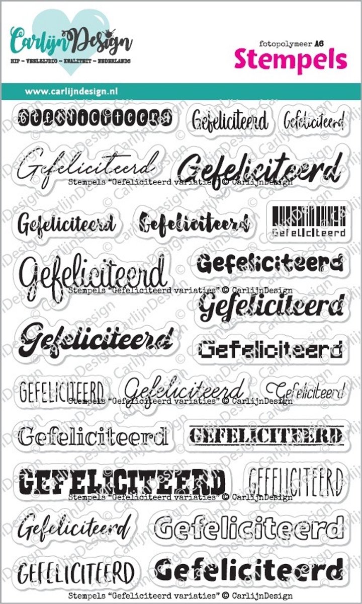 Stempels Gefeliciteerd variaties