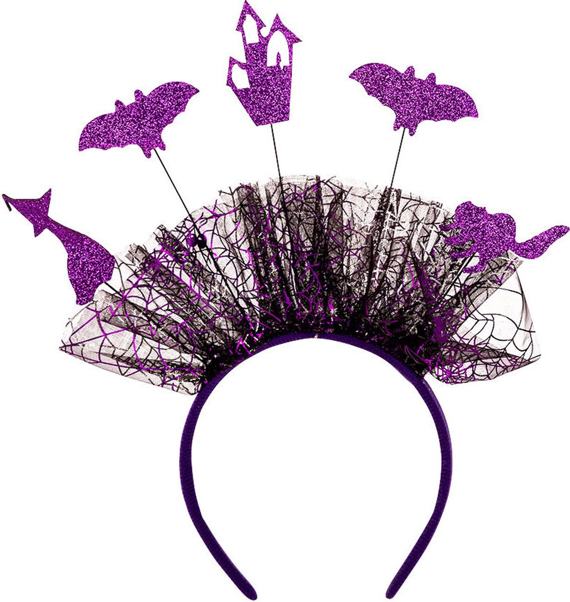 Carnival Toys Diadeem Halloween Tule Zwart/paars One-size