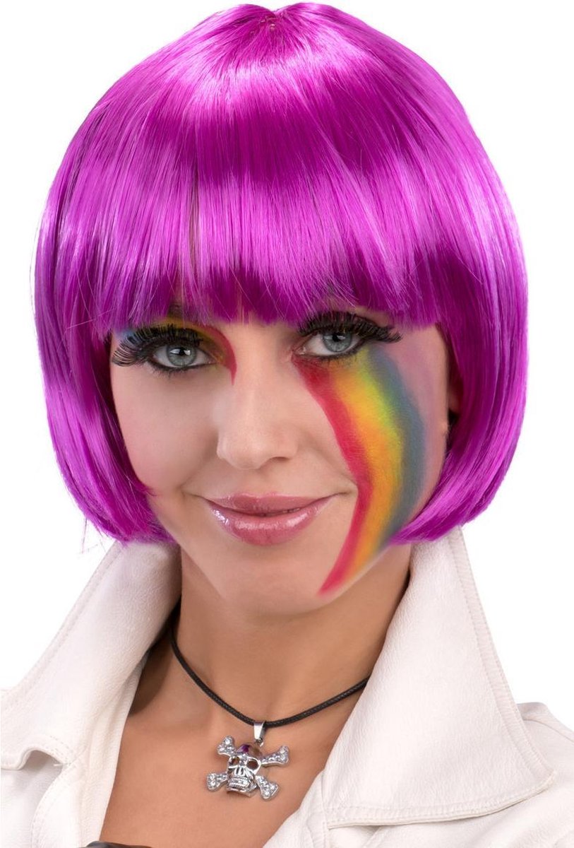 Carnival Toys Pruik Lovely Dames polyester Paars One-size