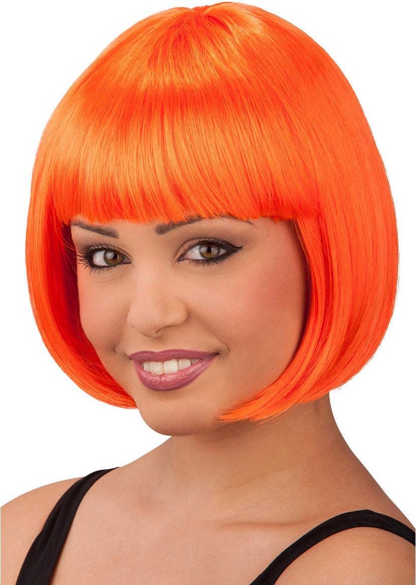   Pruik Lovely Fluor Polyester Oranje One-size