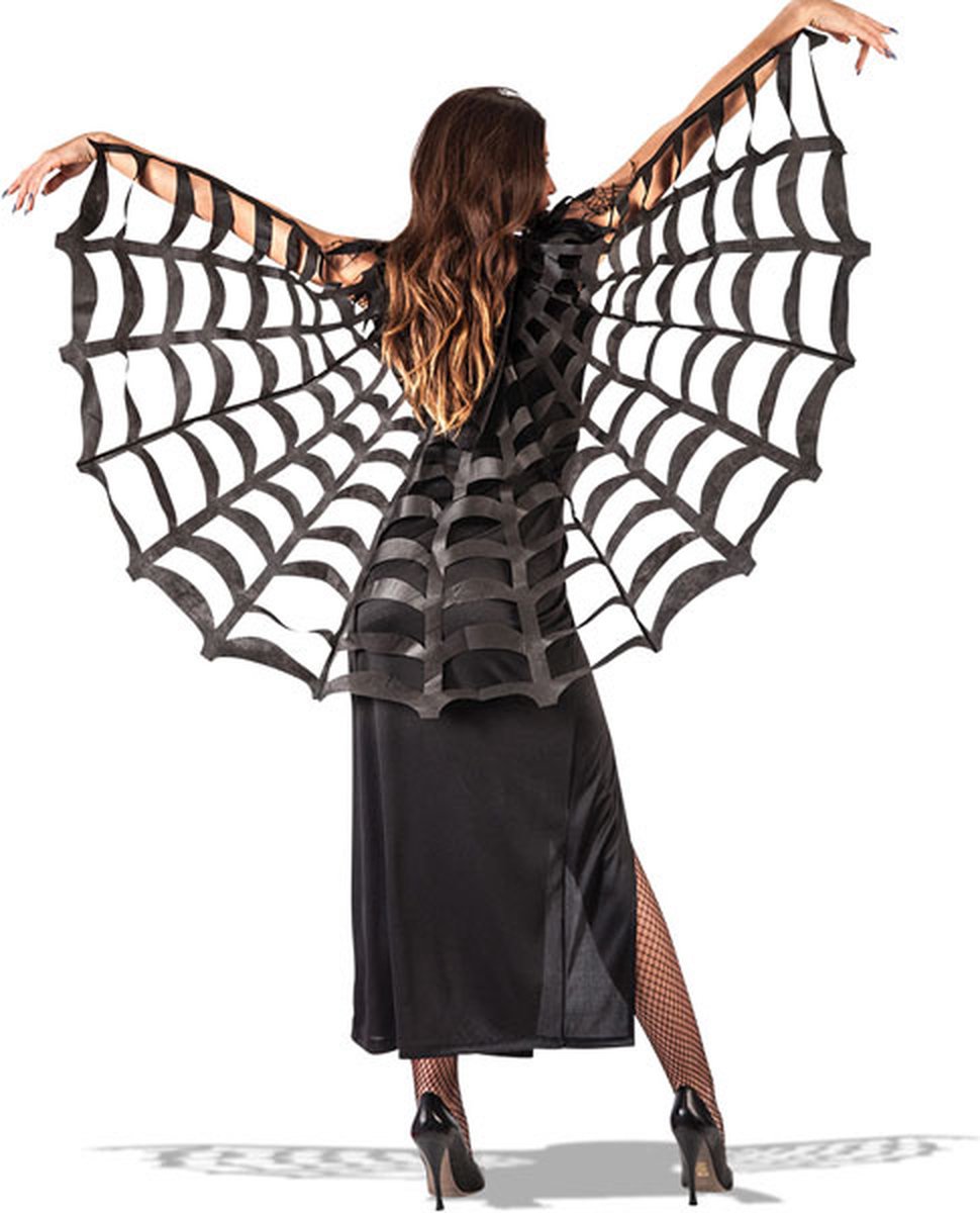 Carnival Toys Verkleedcape Spinnenweb Polyester Zwart One-size