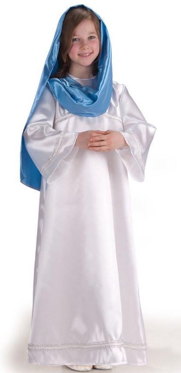 Carnival Toys Verkleedkostuum Maria Junior Satijn Wit Maat 104