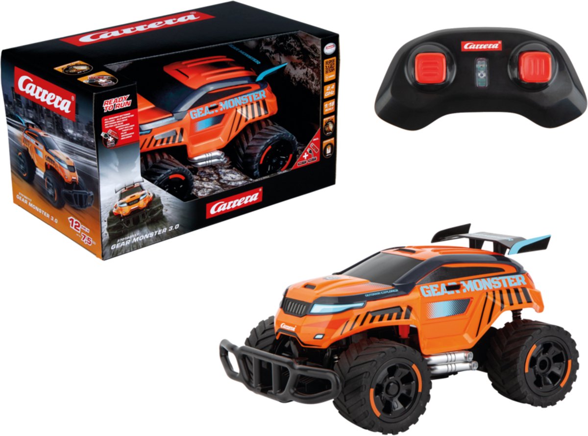   RC voertuig - RC Monster Truck - Gear Monster 3.0 - Oranje - 2,4GHz RC Model Kant en Klaar - 1:18 -