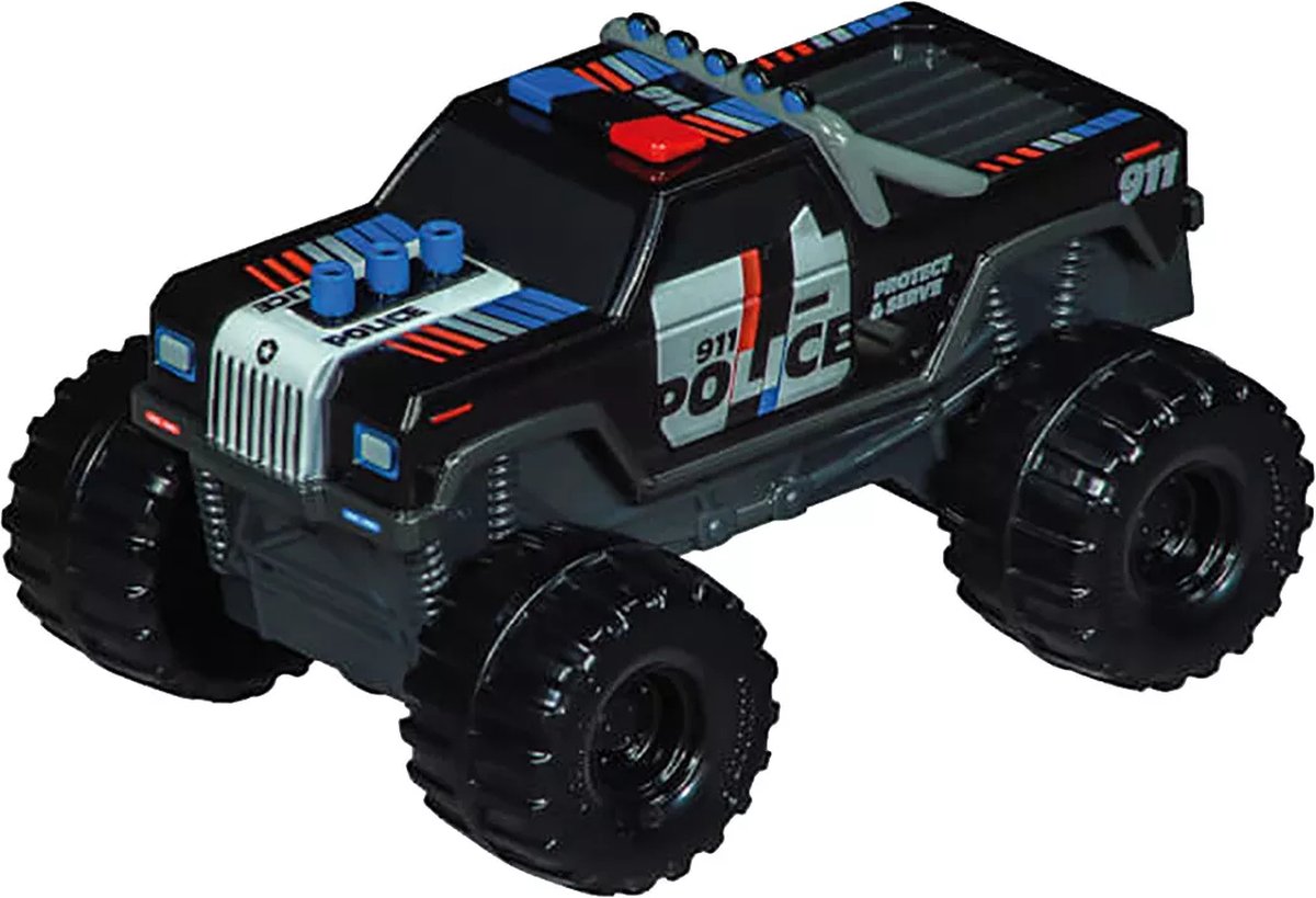   Speelgoedvoertuig - Monster Truck -Police- - Zwart - Key Rr in Schaal 1:64 Terugtrekauto