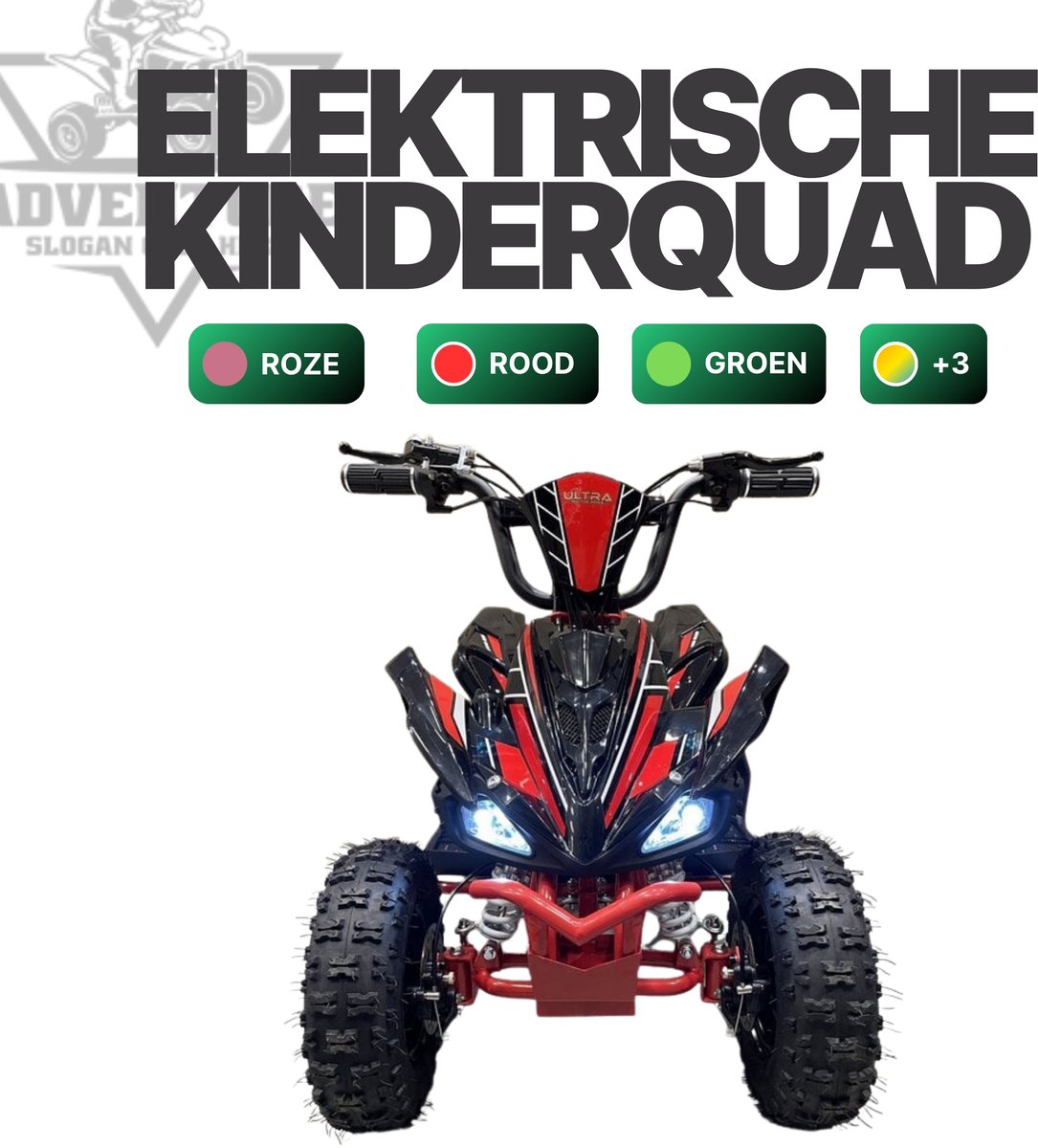 Elektrische Kinderquad EVO 1000W - 36V - Rood - Offroad krachtpatser voor kids