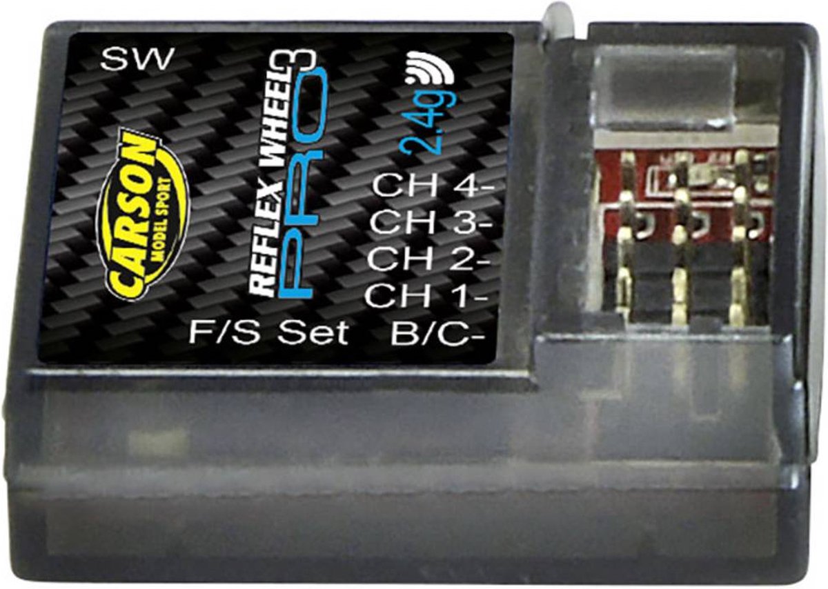 Carson Modellsport Reflex Wheel Pro 3 4-kanaals ontvanger 2,4 GHz Stekkersysteem Uni (Graupner/JR/Futaba)