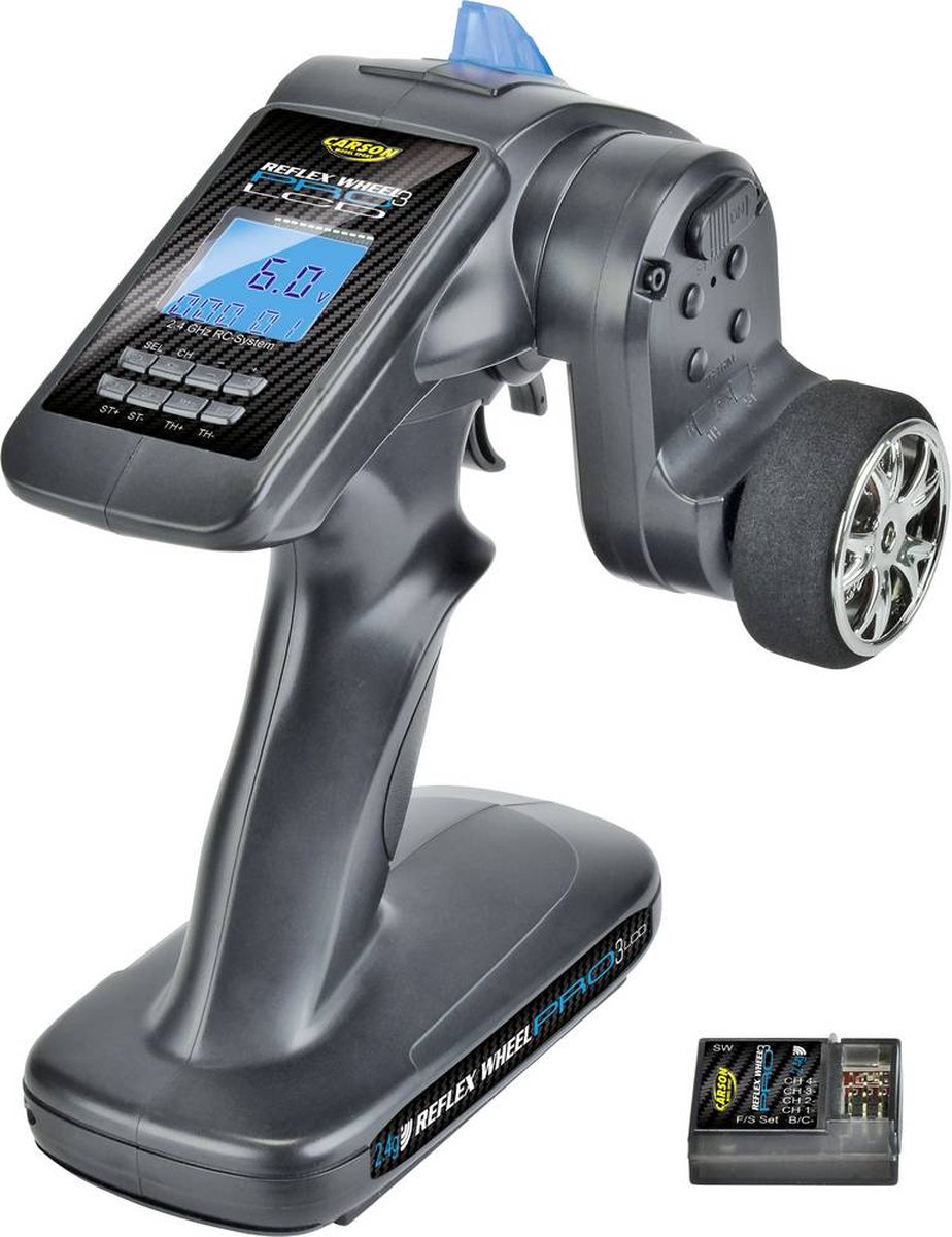 Carson Modellsport Reflex Wheel Pro III LCD 2.4 GHz RC pistoolzender 2,4 GHz Aantal kanalen: 3 Incl. ontvanger