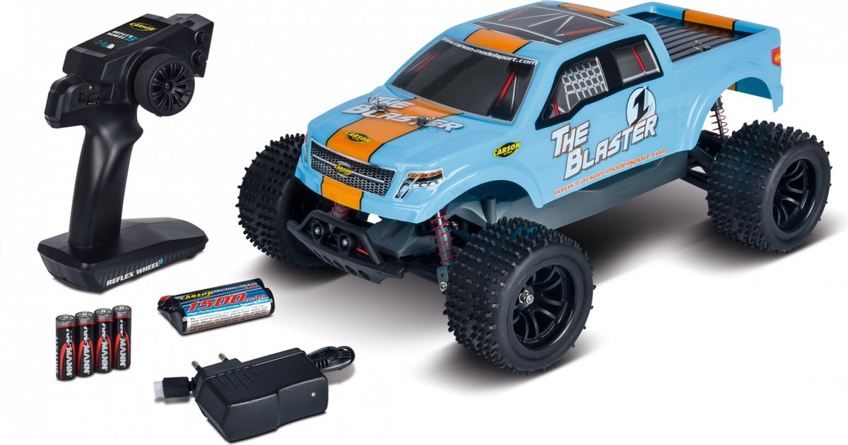 Carson Modellsport The Blaster FE Brushed 1:10 RC auto Elektro Monstertruck Achterwielaandrijving 100% RTR 2,4 GHz Incl