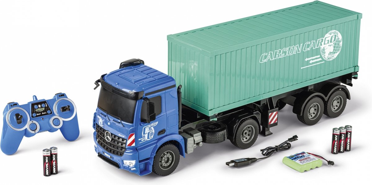 Carson RC voertuig - 907671 RC Vrachtwagen Mercedes Arocs met Container en Trailer RC Model Kant en Klaar - 1:20 -