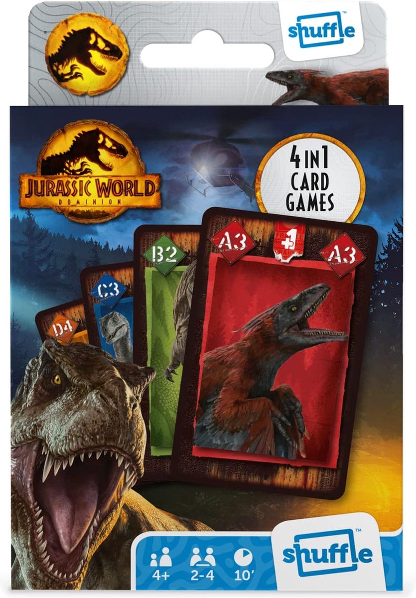 Shuffle - Kaartspellen Jurassic World - 4 in 1