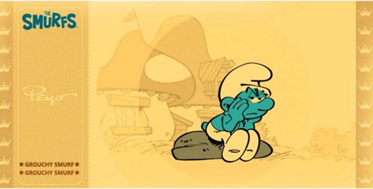 Gouden ticket - De smurfen - Verzamelitem - Moppersmurf - Verzamelkaart