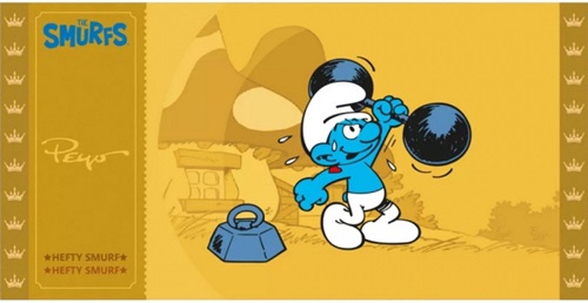 Gouden ticket - De smurfen - Verzamelitem - Potige smurf - Verzamelkaart