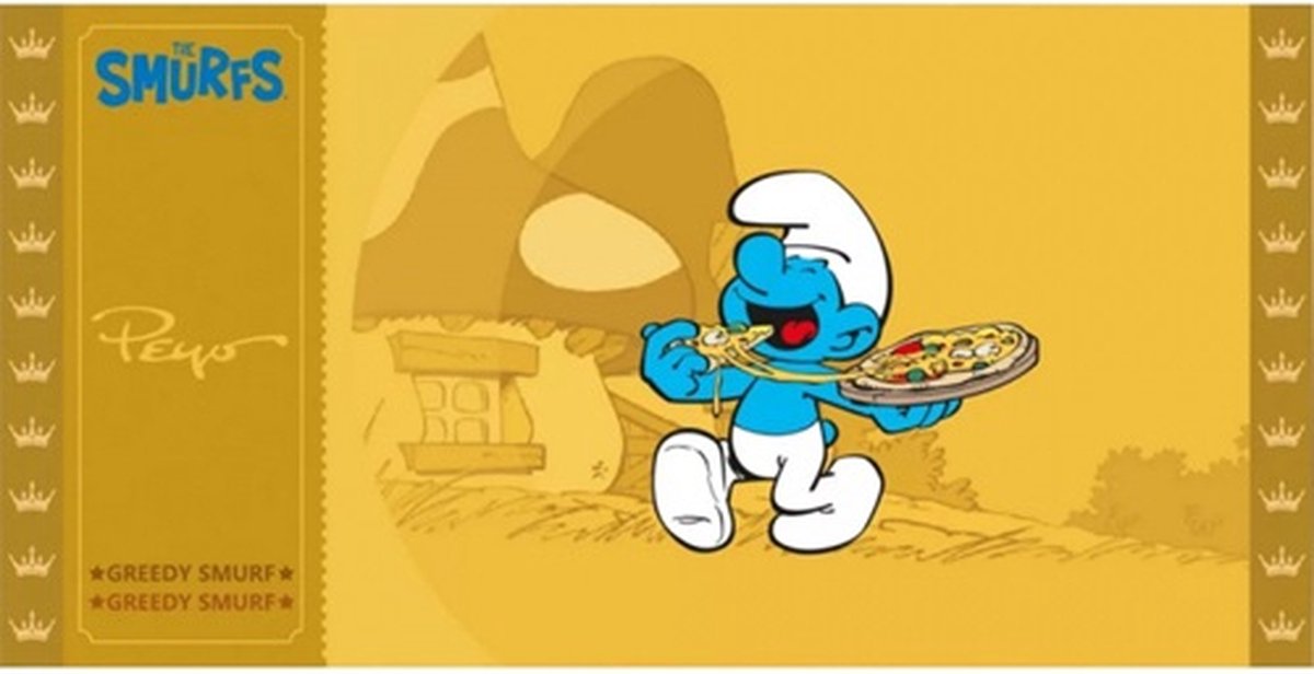 Gouden ticket - De smurfen - Verzamelitem - Smulsmurf - Verzamelkaart