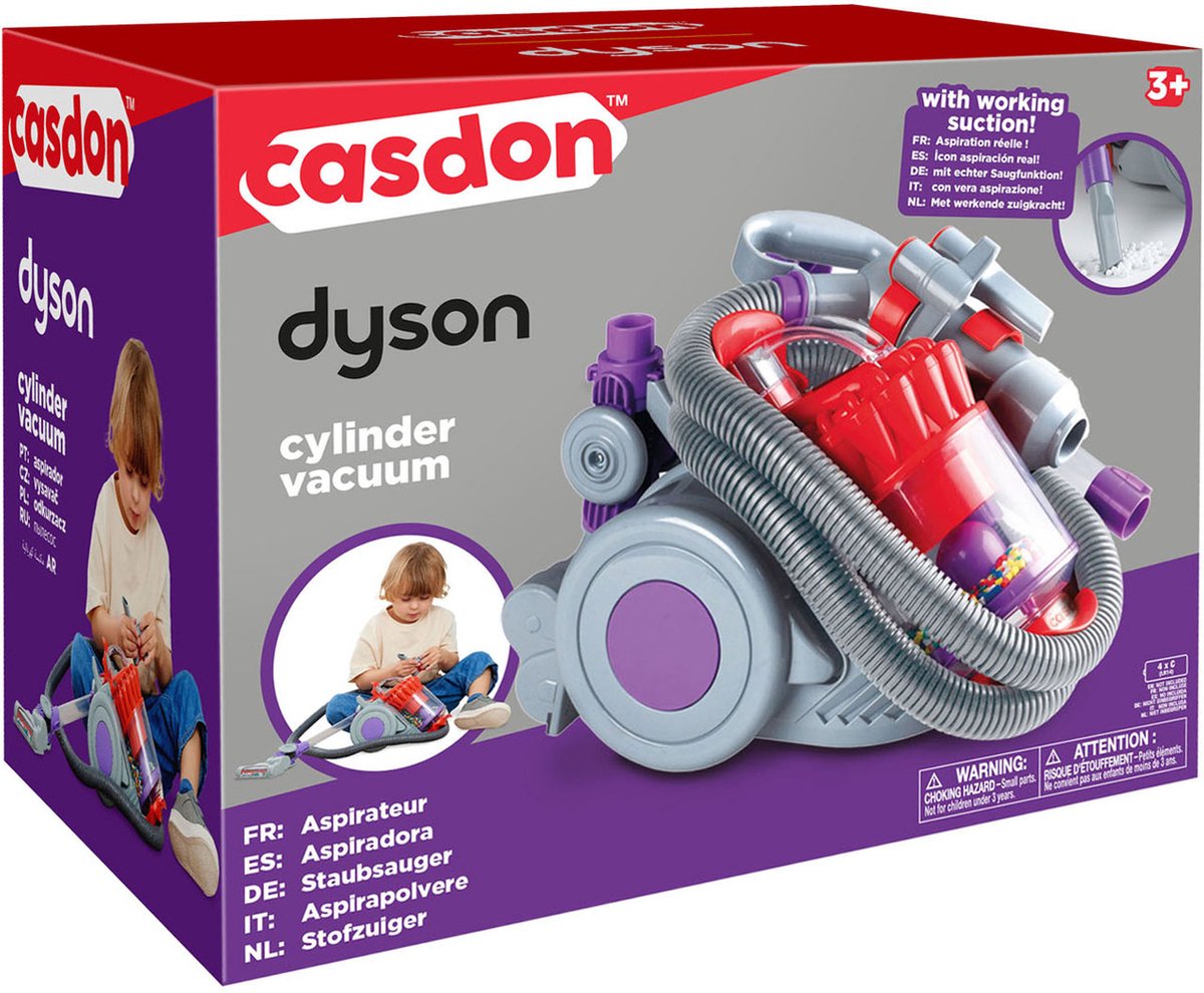 Casdon speelgoed stofzuiger Dyson DC22 met realistische zuigkracht.