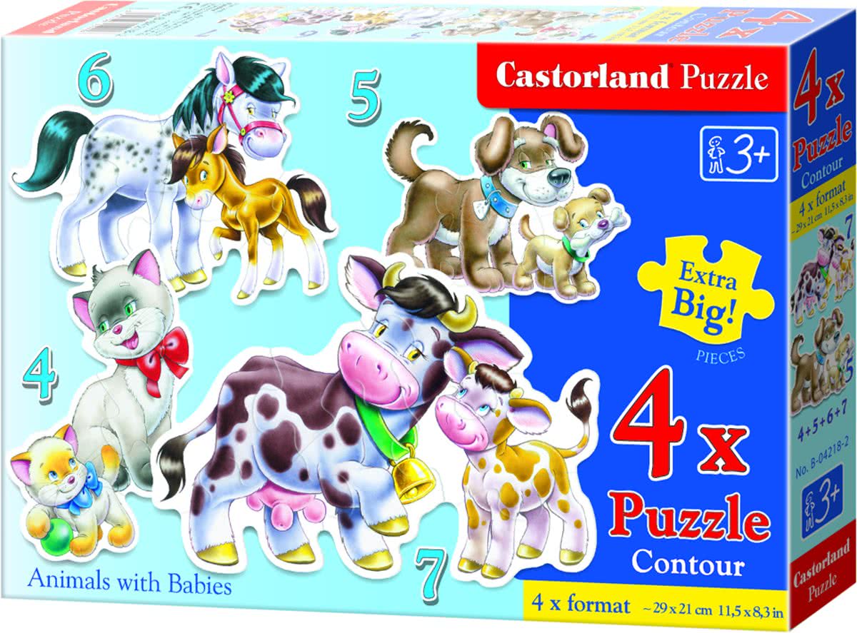 Animals with Babies - Vloerpuzzel - Vloerpuzzel maxi 40  Stukjes
